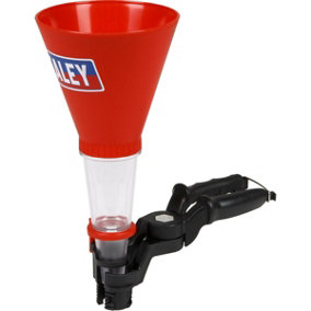 2 Piece Universal Oil Funnel Set - Funnel & Clamp - Adjustable - 124mm Diameter