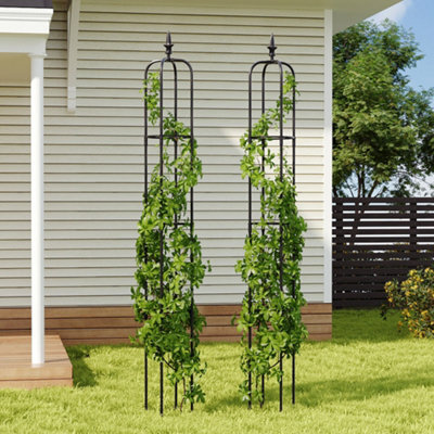 Adjustable Plant Support 6ft Garden Trellis For Climbing Plants |  Adjustable Rustproof Plant Support For Indoor & Outdoor Obelisk Trellis