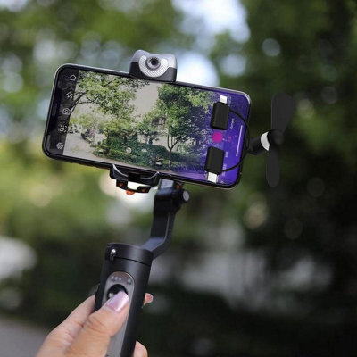 2 Pieces, Black, Mini Phone Fan, Mobile Phone Fan, 3-in-1 Silent Fan ...