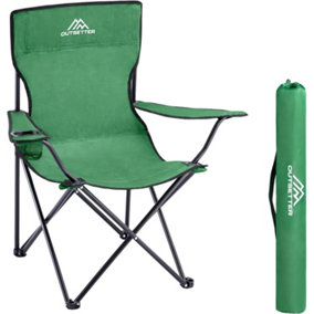 2 Pieces Camping Chair Lightweight Folding Portable - Green