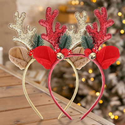 2 Pieces Christmas Headbands, Glitter Christmas Headbands  display picture 1