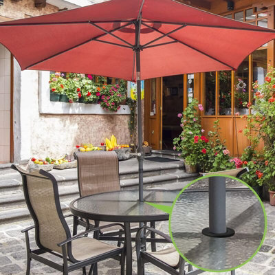 electric outlets for patio umbrella poles Outus Table Hole Ring Umbrella Cone Wedge Plug Umbrella Stabilizer Sleeve 2 to 2.5 Inch Patio Table Hole and 1.5 Inch or Umbrella Pole Adapter (Transparent, 2 and more 6pcs Patio Umbrella Base Stand