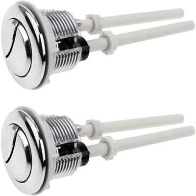 2 PIECES TOILET PUSH BUTTONS DOUBLE FLUSH BUTTON 38MM STANDARD CHROME ...