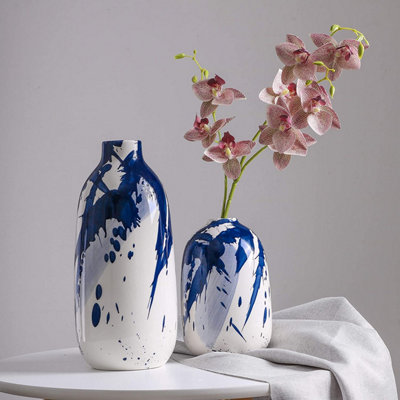 Blue and deals white vases