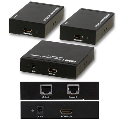 2 Port Way HDMI over Single CAT5e CAT6 Splitter Full HD 3D Multi Room TV Balun Price Comparisons | Compare The Build