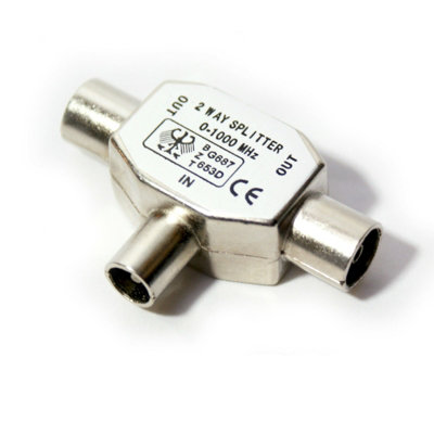 2 Port Way TV Aerial T Splitter Adapter RF Coaxial Signal Y Split Male to Female Price Comparisons | Compare The Build