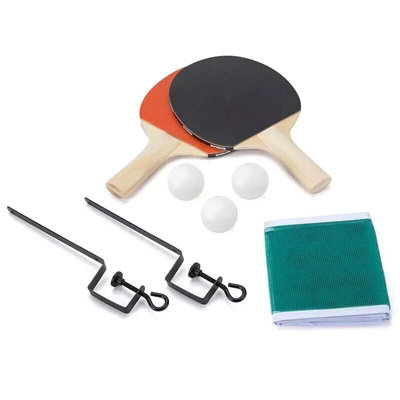 2 PROFESSIONAL TABLE TENNIS RACKET SET Ping Pong Bats + 3 Balls & Net ...