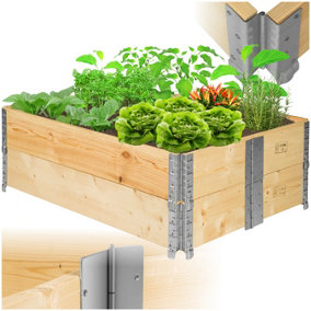 2 Raised Bed - foldable and stackable 120x80x19 cm - wood decor