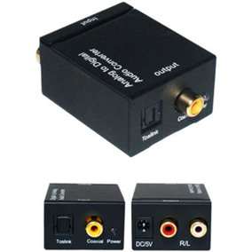 2 RCA Analogue To Digital Coaxial/Optical Soundbar Converter Adapter Audio Cable