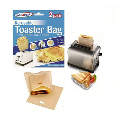 2 Reusable Toaster Bags Toastie Toast Pockets