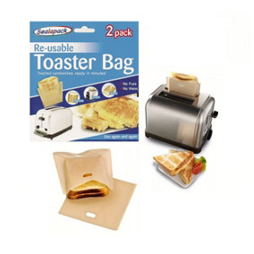 2 Reusable Toaster Bags Toastie Toast Pockets