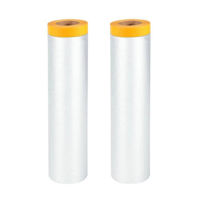 2 Rolls Cover Masking Film Plastic Dust Sheets For Painting Car and ...