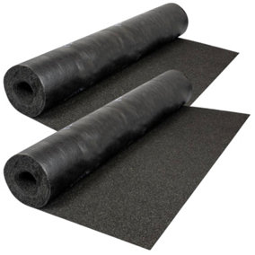 2 Rolls Heavy-Duty Black Polyester Shed Roofing Felt (5m x 1m) - With 13mm Pack of 50 Galvanized Nails - 25-Year Life Expectancy