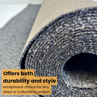 2 Rolls Heavy-Duty Black Polyester Shed Roofing Felt (5m x 1m) - With 13mm Pack of 50 Galvanized Nails - 25-Year Life Expectancy - 4