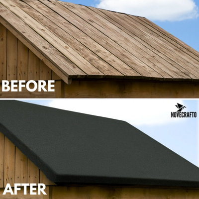 2 Rolls Heavy-Duty Black Polyester Shed Roofing Felt (5m x 1m) - With 13mm Pack of 50 Galvanized Nails - 25-Year Life Expectancy - 6
