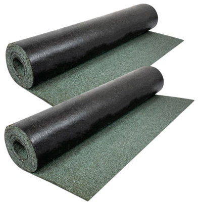 2 Rolls Heavy-Duty Green Polyester Shed Roofing Felt (5m x 1m) - With ...