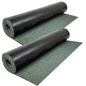 2 Rolls Heavy-Duty Green Polyester Shed Roofing Felt (5m x 1m) - With 13mm Pack of 50 Galvanized Nails - 25-Year Life Expectancy