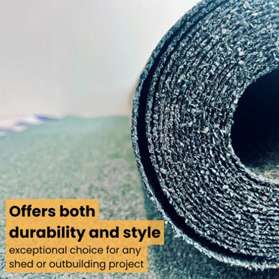 2 Rolls Heavy-Duty Green Polyester Shed Roofing Felt (5m x 1m) - With 13mm Pack of 50 Galvanized Nails - 25-Year Life Expectancy - 4