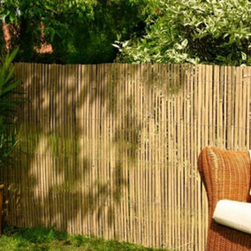 2 rolls of 4m x 1.5m Bamboo Split Slat Fencing Screening Rolls for Garden Outdoor Privacy