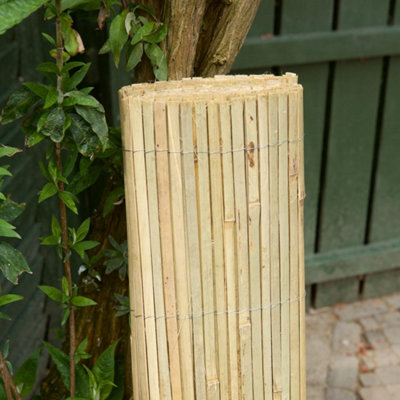 2 rolls of 4m x 1.5m Bamboo Split Slat Fencing Screening Rolls for Garden Outdoor Privacy - 4