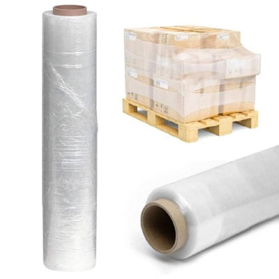 2 Rolls Of Clear 400mm Standard Core Tear Resistant Pallet Shrink Wrap ...