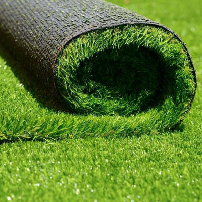 2 Rolls Of Realistic & Natural Looking Artificial Grass Medium Length Pile Astro Turf Lawn