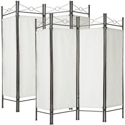 2 room divider screen 180x160x2.5cm can be setup with 2, 3 or 4 pieces, 1 element (HxWxD): approx. 180 x 39 x 2.5 cm - white