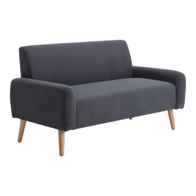 2 Seat Corduroy Sofa Double Sofa For Living Room Bedroom Grey