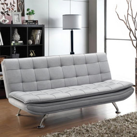 2 Seat Fabric Sofa Loveseat Couch 2 Seater Recliner Sofa Bed in Light Grey