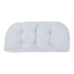 2-Seat Outdoor Patio Garden Bench Seat Cushion, Light Grey Curved Cushion Rattan Chair 110cm L