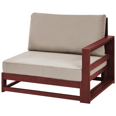 2 Seater Acacia Wood Garden Corner Sofa Mahogany Brown TIMOR II - 6