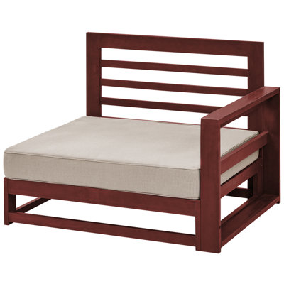 2 Seater Acacia Wood Garden Corner Sofa Mahogany Brown TIMOR II - 7