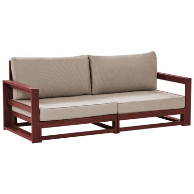 2 Seater Acacia Wood Garden Sofa Mahogany Brown TIMOR II