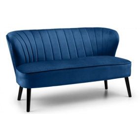 2 Seater Accent Chair - Luxurious Blue Velvet