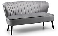 2 Seater Accent Chair - Luxurious Grey Velvet