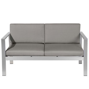 2 Seater Aluminium Garden Sofa Dark Grey SALERNO