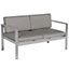 2 Seater Aluminium Garden Sofa Dark Grey SALERNO