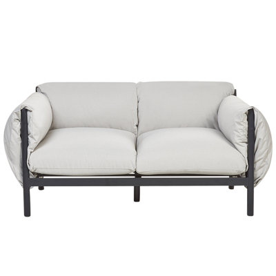 2 Seater Aluminium Garden Sofa Light Grey ESPERIA