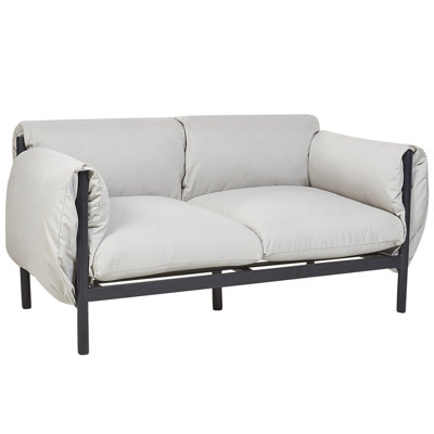 2 Seater Aluminium Garden Sofa Light Grey ESPERIA - 4