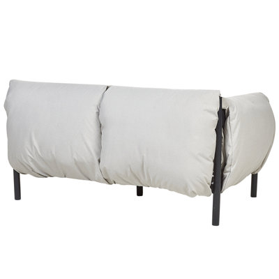 2 Seater Aluminium Garden Sofa Light Grey ESPERIA - 5