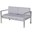 2 Seater Aluminium Garden Sofa Light Grey SALERNO