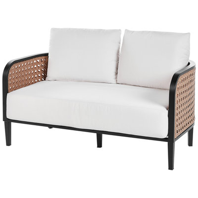2 Seater Aluminium Garden Sofa Off-White MONTEFALCO - 5