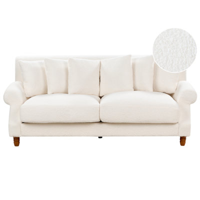 2 Seater Boucle Sofa Off-White EIKE