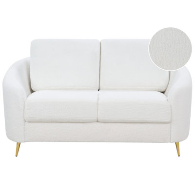 2 Seater Boucle Sofa White TROSA
