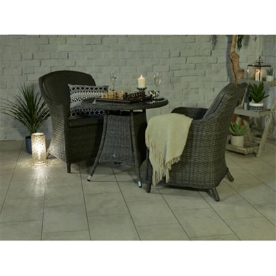 2 Seater Caver Bistro Set 75cm Round Table With 2 Imperial Chairs Including Cushions