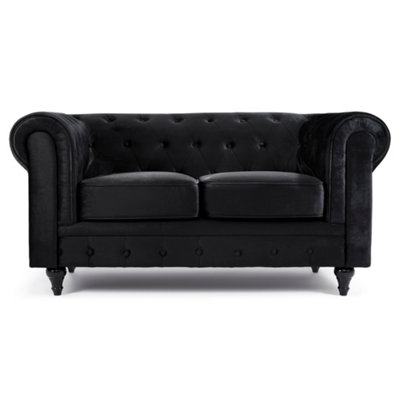 Seater Chesterfield Sofa Velvet Black