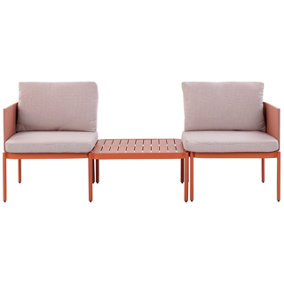 2 Seater Convertible Garden Sofa Set Orange TERRACINA