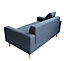 2 Seater Fabric Compact Sofa in a Box with Wooden Legs, Dark Grey