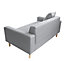 2 Seater Fabric Compact Sofa in a Box with Wooden Legs, Light Grey