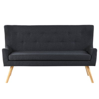 2 Seater Fabric Kitchen Sofa Black SKIBBY